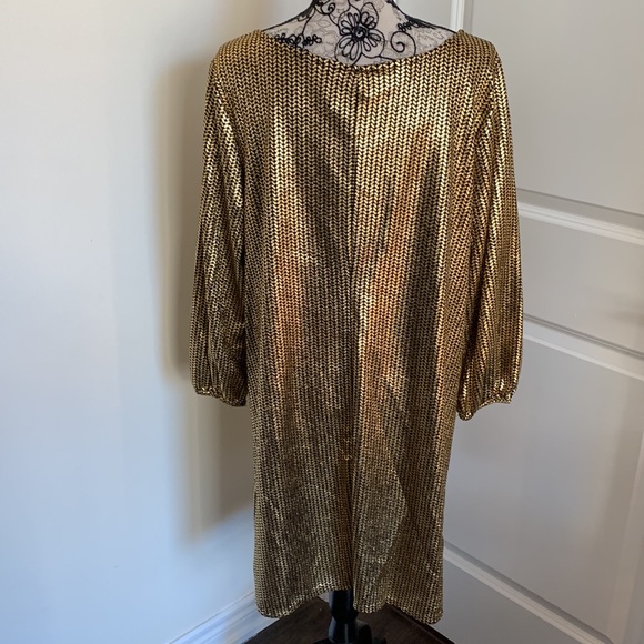 NWT, Nicole Miller Gold Mini Dress - Picture 3 of 5